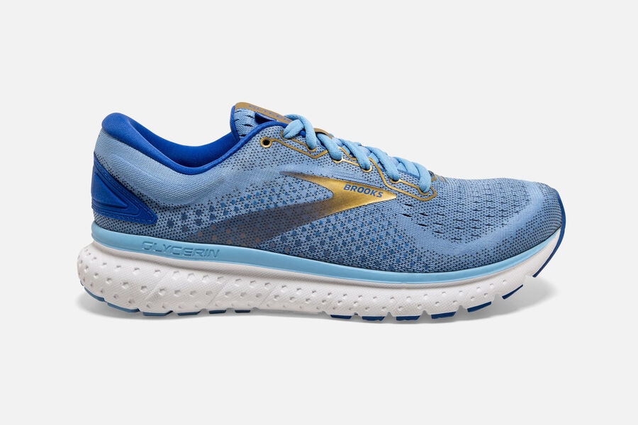 Brooks Women's Glycerin 18 Road Running Shoes Cornflower/Blue/Gold ( XGCWH1597 )